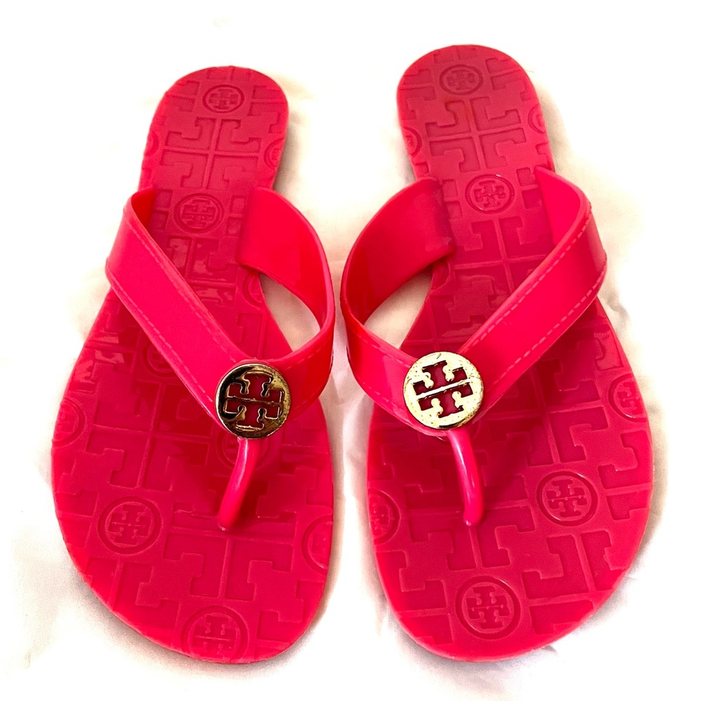 Tory Burch Hot Pink Logo Thong Sandal